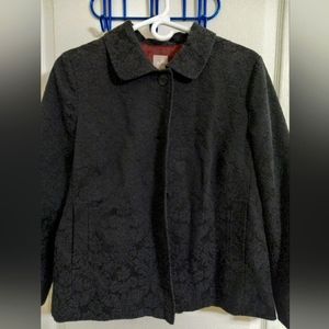 J.Jill Black Brocade Crop Jacket 10p